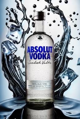 Fotografia de produs vodka absolut splash photography